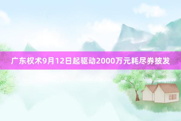 广东权术9月12日起驱动2000万元耗尽券披发